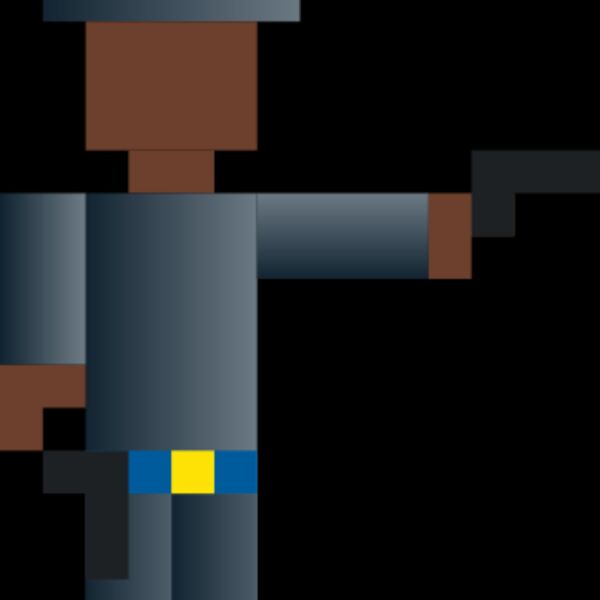 Cowboy Shooting Gun Wild West Vector Pixel Art Thumbnail