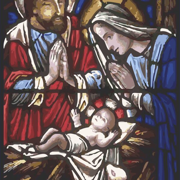 stained glass holy family Thumbnail
