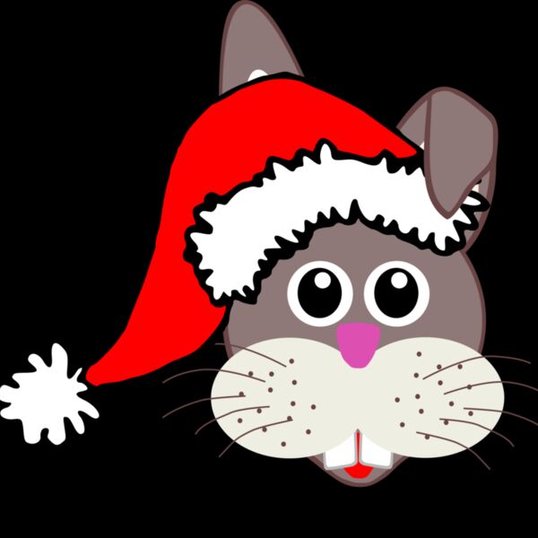 Rabbit 001 Face Cartoon with Santa hat Thumbnail