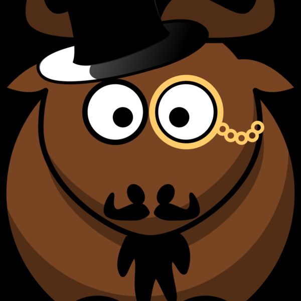 Cartoon gnu top hat mustache Thumbnail