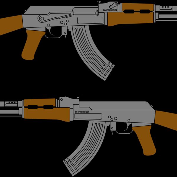 radioflyer AK 47 Rifle Vector Drawing Thumbnail