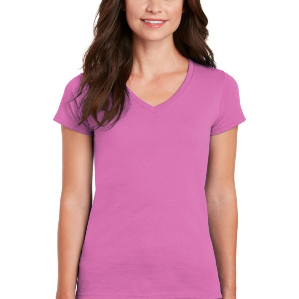 Ladies Heavy Cotton ™ 100% Cotton V Neck T Shirt Thumbnail